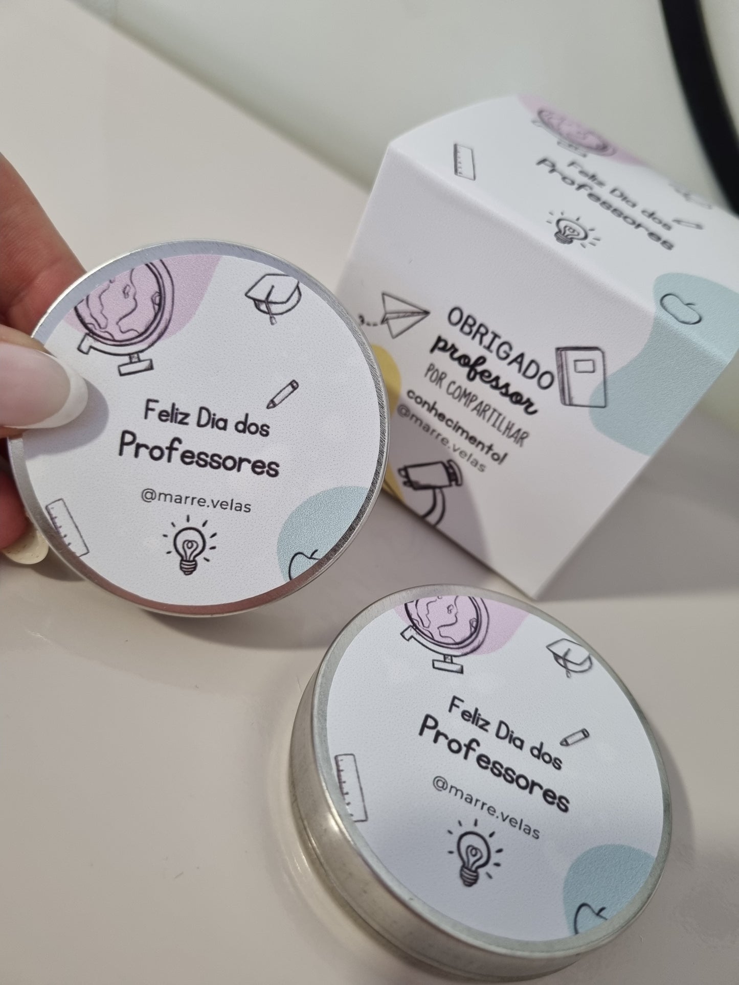 Caixa Personalizada com 4 Mini Velas | Marrê