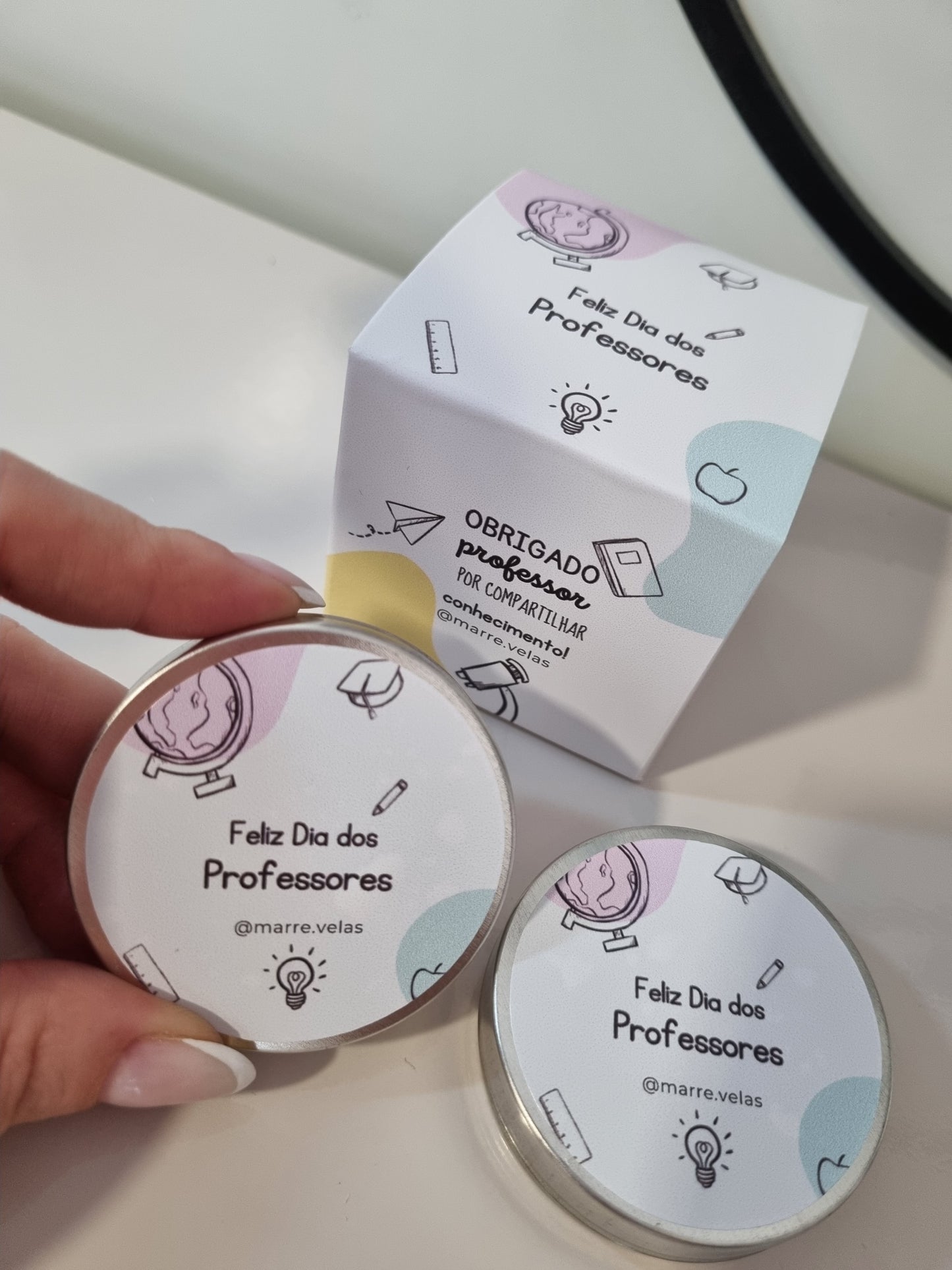 Caixa Personalizada com 4 Mini Velas | Marrê